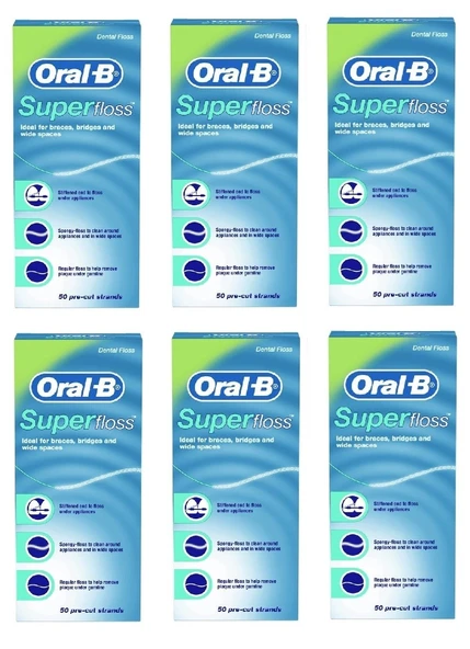 Oral-B Super Floss 50'li 6 Adet Diş İpi ürün görseli 1