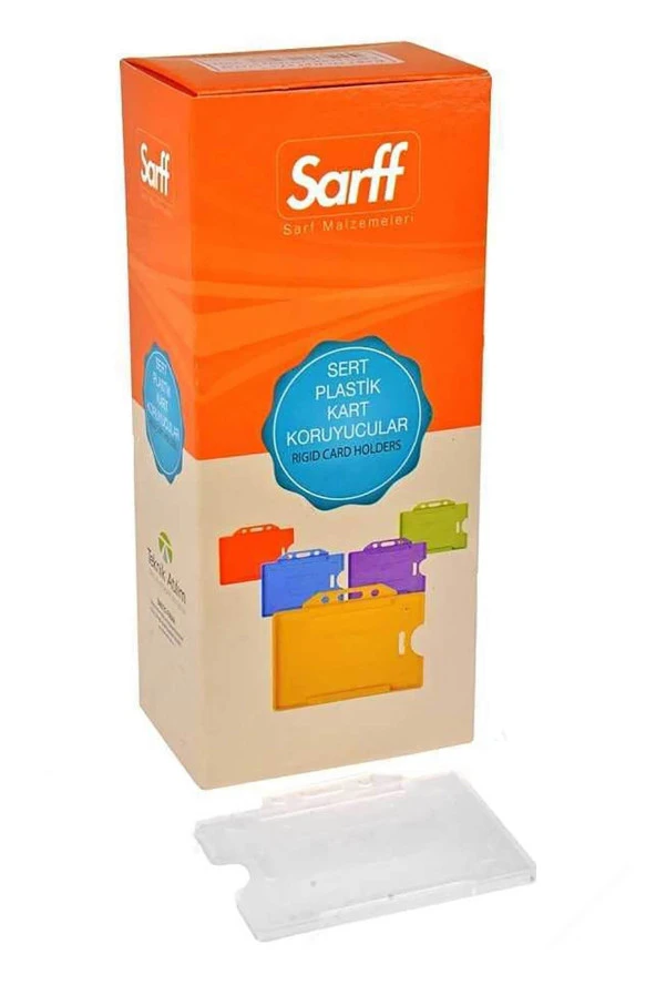 Sarff Kart Kabı Muhafaza Yatay Beyaz 50 Li (1 Paket 50 Adet) ürün görseli 1