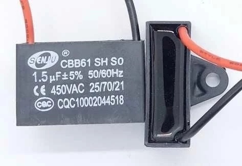 SENJU 450 VAC 1.5uF 50/60Hz Vantilatör Motor Kalkış Kondansatörü ürün görseli 1