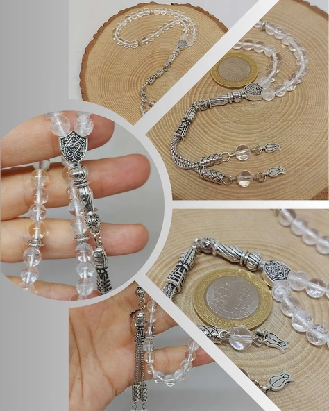 Kristal Kuvars Taşı 33lük Tesbih 6mm (4734) ürün görseli 1
