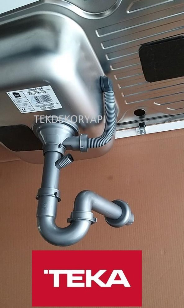 TEKDEKOR TEKA EVYE SİFONU BÜYÜK GİDERLİ TAŞMALI ürün görseli 1