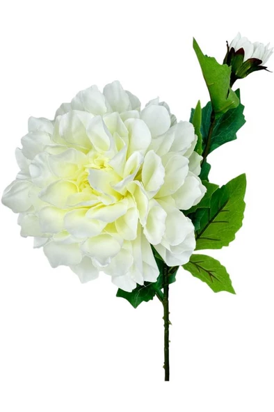 Nettenevime Yapay Çiçek Krizantem Beyaz Tek Dal Tomurcuklu 65*17cm Kumaş Çiçek Uzun Dal ürün görseli 1