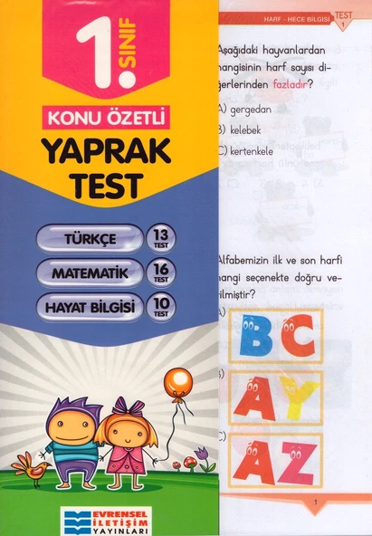 EVRENSEL 1.SINIF TÜM DERSLER YAPRAK TEST ürün görseli 1