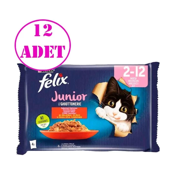 Junior Yavru Kedi Maması 4 x 85 Gr 12 AD ürün görseli 1