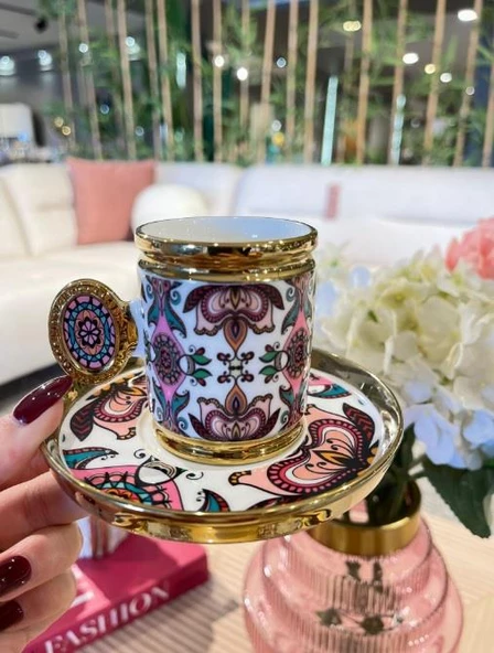 Royking Ricamo 6lı Kahve Fincan Takımı MOR-SOMON BKY 001 ürün görseli 1