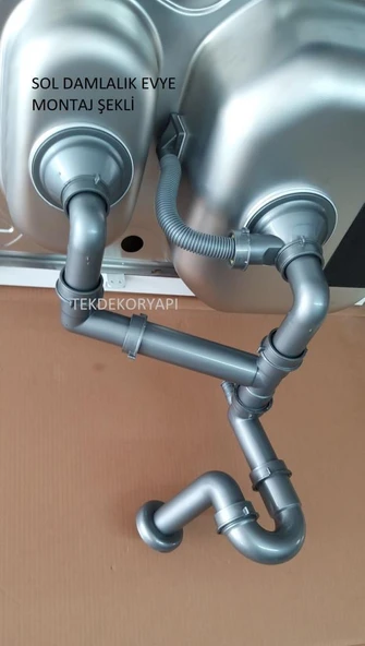 DOMİNOX BLANCO UKİNOX 1,5 GÖZ EVYE SİFON TAKIMI ürün görseli 1