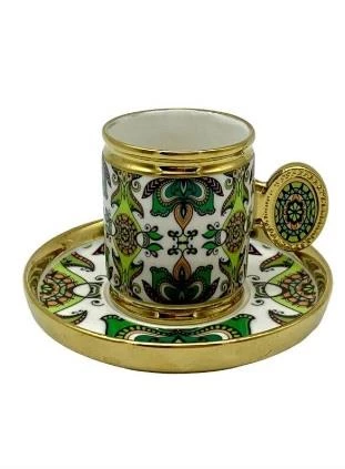 Royking Ricamo 6lı Kahve Fincan Takımı YEŞİL BKY 001 ürün görseli 1