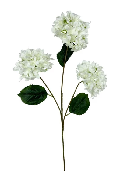 Nettenevime Yapay Çiçek Ortanca 3 Toplu Beyaz Tek Dal Tomurcuklu 75*25cm Kumaş Çiçek Uzun Dal ürün görseli 1