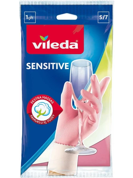 Vileda Sensitive Bulaşık Eldiveni Küçük Boy S/7 x 2 Adet - Resim 2