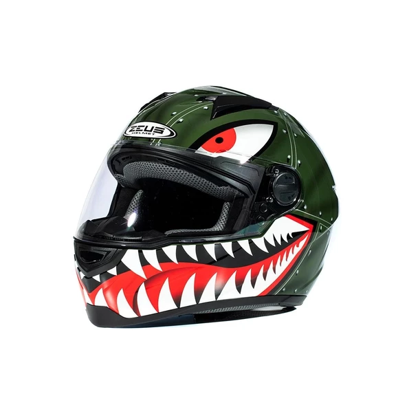 Kask Zeus ZS-811A AL38 Green Silver Kapalı ürün görseli 1