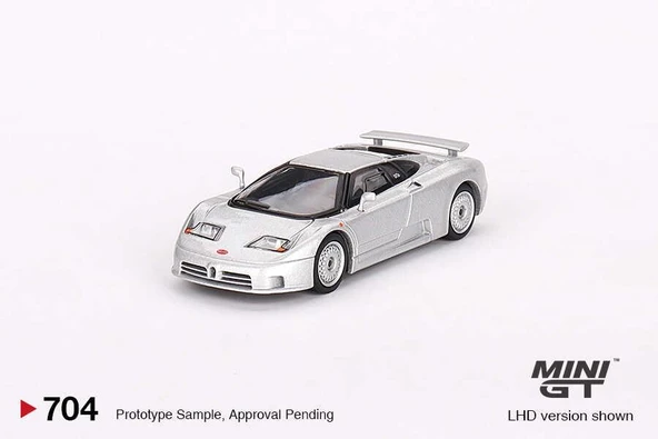 Mini GT 704 Bugatti EB110 GT Grigio Chiaro LHD Model Araba - Resim 2