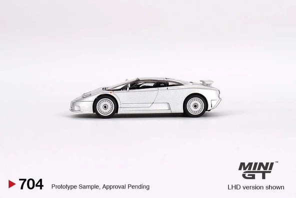 Mini GT 704 Bugatti EB110 GT Grigio Chiaro LHD Model Araba - Resim 3