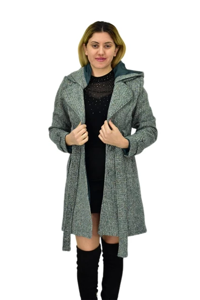 Kadın Pıtırcık Uzun Kaşe Kaban BGL-ST04122 ürün görseli 1