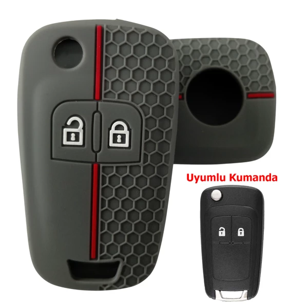 Opel Astra J Insignia Corsa E Chevrolet Cruze Silikon Anahtar Kumanda Kılıfı Oto Anahtarlık 2 Tuşlu ürün görseli 1