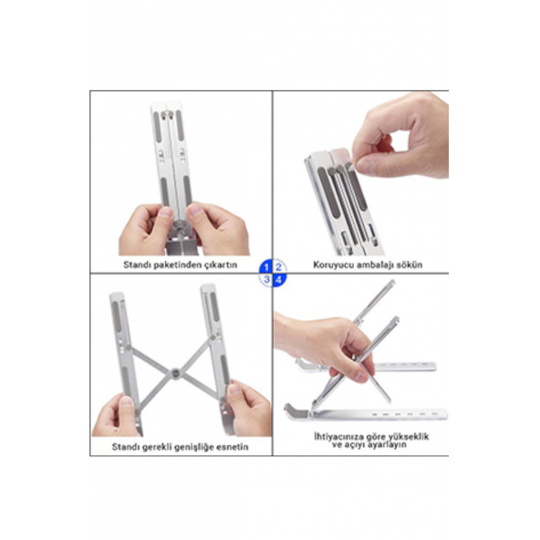 Mühlen N29-3 Ergonomik Taşınabilir Katlanır Pc Tablet Standı - Resim 6