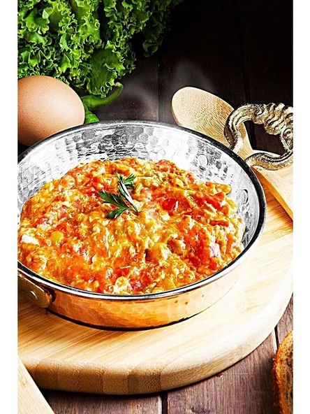 Kalın Bakır Tava Sahan El İşlemeli Dövme Yumurta Tavası 20 cm ürün görseli 1