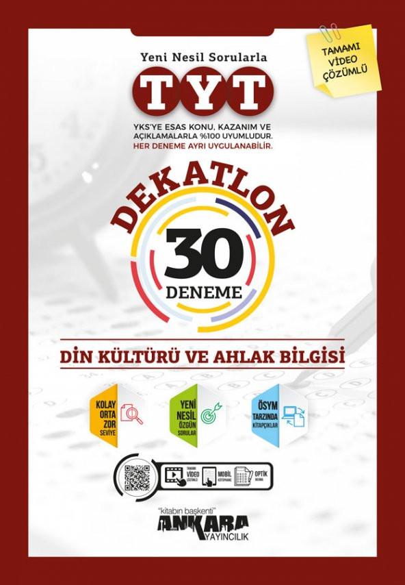 Ankara Tyt Dekatlon Din Kültürü Ahlak Bilgisi Deneme ürün görseli 1