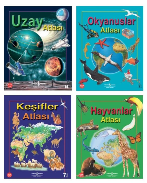 Hayvanlar Atlası + Keşifler Atlası + Okyanus Atlası + Uzay Atlası 4 Kitap Set ürün görseli 1