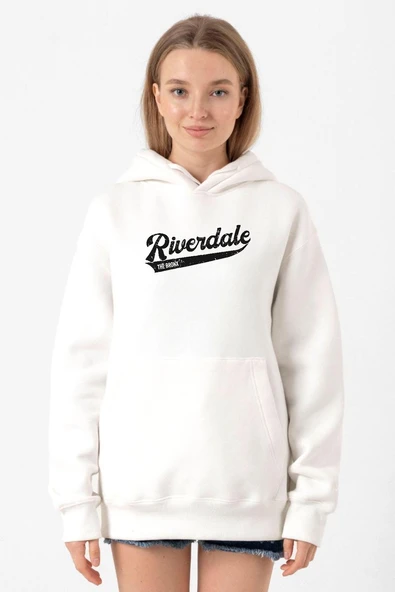 Riverdale Bronx New York City Beyaz Kadın 3ip Kapşonlu Sweatshirt ürün görseli 1