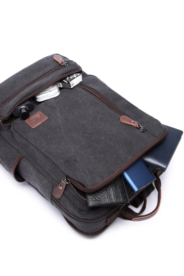 C-Active Erkek Kanvas Sırt Çantası Camel - Resim 4
