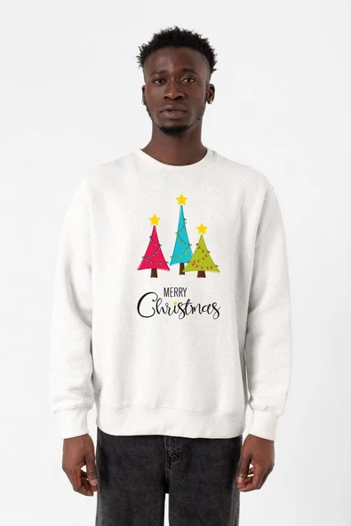 Merry Christmas Beyaz Erkek 2ip Sweatshirt ürün görseli 1