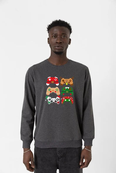Video Game Controller Christmas Füme Erkek 2ip Sweatshirt ürün görseli 1