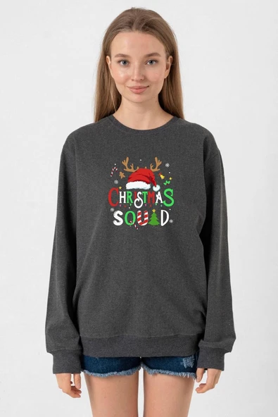 Christmas Squad Füme Kadın 2ip Sweatshirt ürün görseli 1