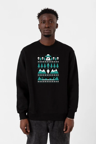 Paranormal Christmas Siyah Erkek 2ip Sweatshirt ürün görseli 1