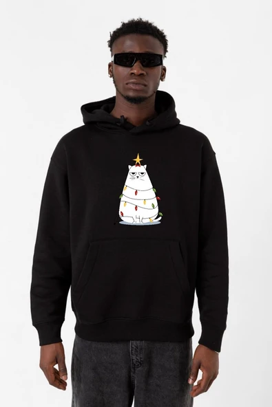Grumpy Christmas Siyah Erkek 3ip Kapşonlu Sweatshirt ürün görseli 1
