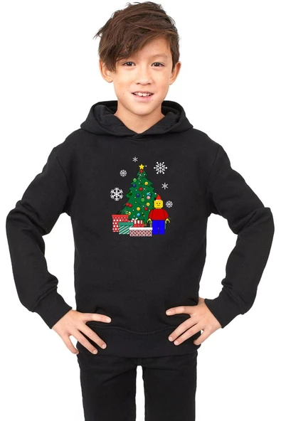 Lego Man Christmas Siyah Çocuk 3ip Kapşonlu ürün görseli 1