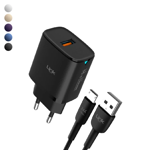 LinkTech C305 18W Auto ID Micro USB Kablolu Şarj Aleti Set ürün görseli 1
