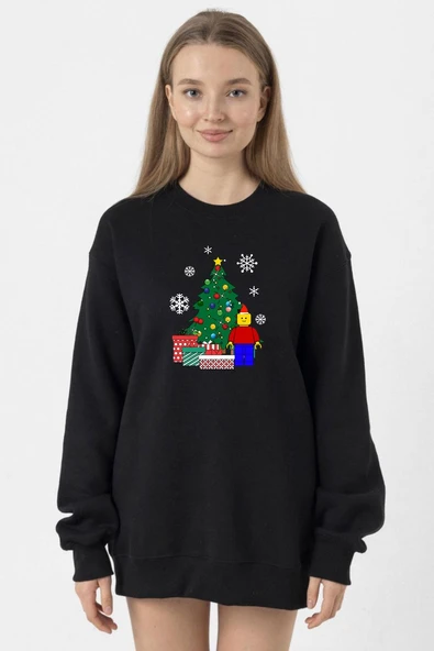 Lego Man Christmas Siyah Kadın 2ip Sweatshirt ürün görseli 1