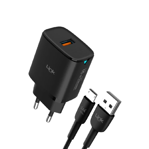 LinkTech C305 18W Auto ID Micro USB Kablolu Şarj Aleti Set - Resim 2