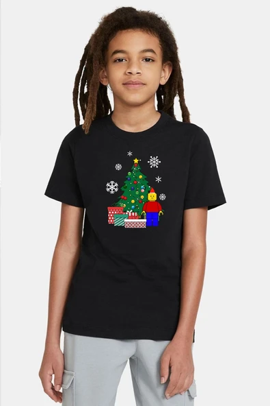 Lego Man Christmas Siyah Çocuk Tshirt ürün görseli 1