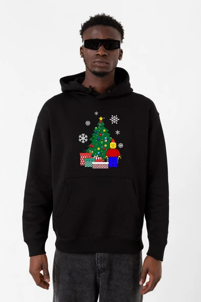 Lego Man Christmas Siyah Erkek 3ip Kapşonlu Sweatshirt ürün görseli 1