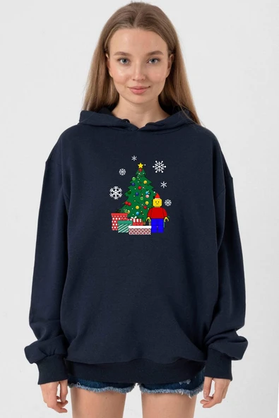 Lego Man Christmas Lacivert Kadın 3ip Kapşonlu ürün görseli 1