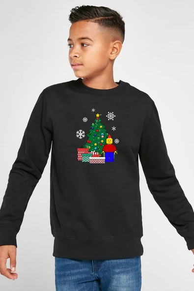 Lego Man Christmas Siyah Çocuk 2ip Sweatshirt ürün görseli 1