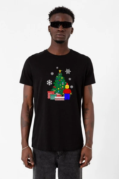 Lego Man Christmas Siyah Erkek Tshirt ürün görseli 1