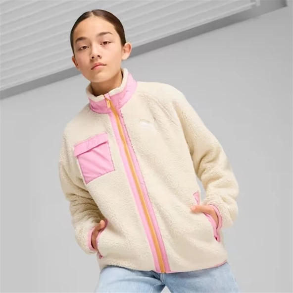 Puma Hybrid Sherpa Beyaz/Pembe Çocuk Mont - 626504 87 ürün görseli 1