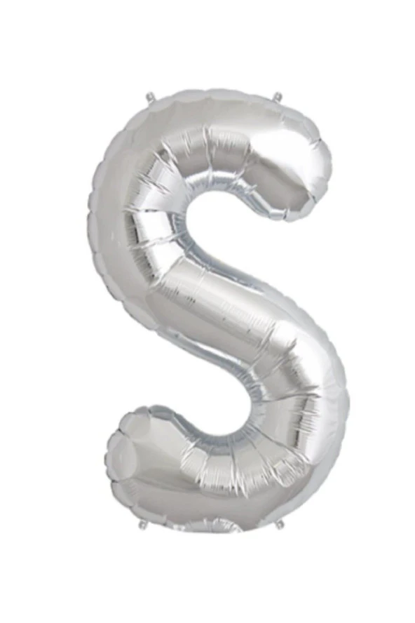 Nedi Folyo Balon 100 Cm Harf Şişirilmemiş Gümüş (S Harfi) ürün görseli 1