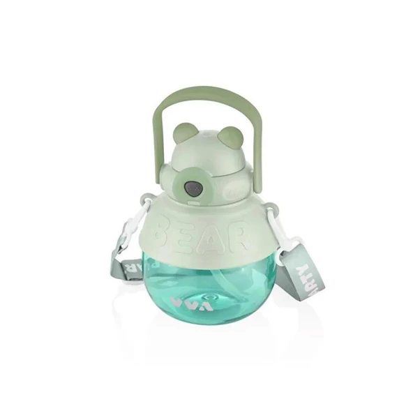 Vagon Life Ayıcık Desenli TKK Tritan Matara Yeşil 1000 Ml V1003 ürün görseli 1