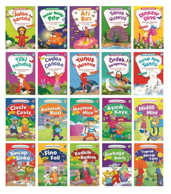 Hikayelerle Dini Değerler + Hadis Bahçesi Mini Masallar 20 Kitap ürün görseli 1