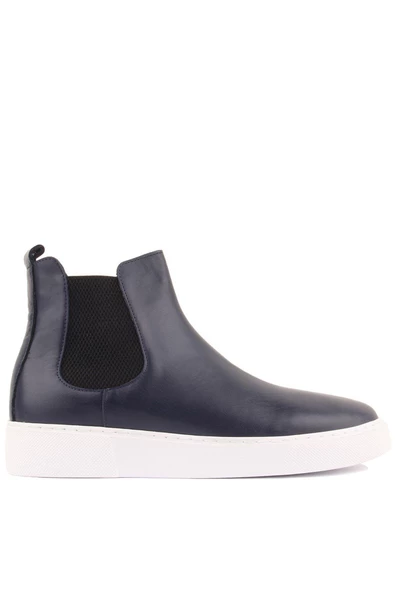 Shoetyle - Lacivert Hakiki Deri Erkek Chelsea Bot 250-041 ürün görseli 1