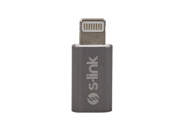 S-link SL-TA20M Gümüş Metal Gövde MicroUSB 5pin F to Lightning M Çevirici ürün görseli 1