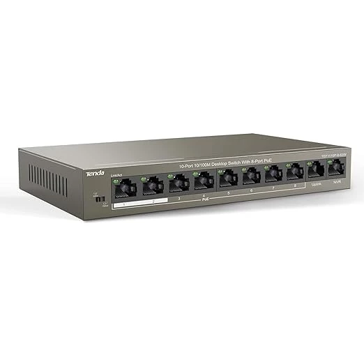 TENDA 8port 63w FULL PoE TEF1110P-8-63W 10/100 Yönetilemez Switch ürün görseli 1