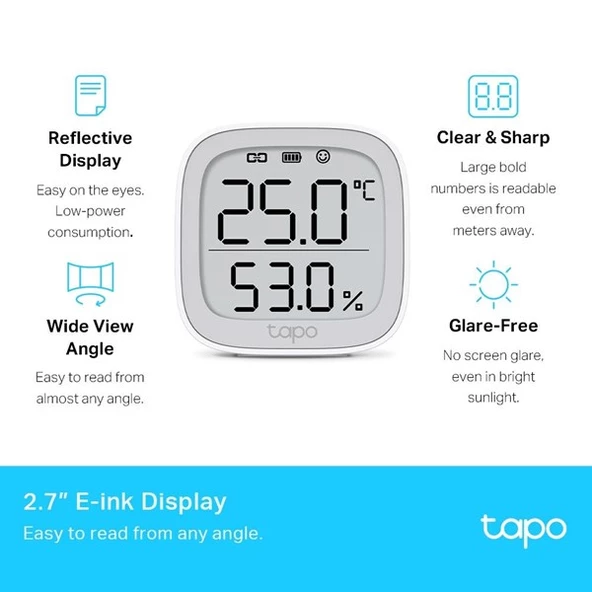 TP-LINK Tapo T315 Akıllı Sıcaklık ve Nem Sensörü - Resim 5