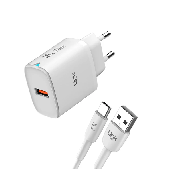 LinkTech C303 18W Auto ID Type-C Kablolu Şarj Aleti Set - Resim 2