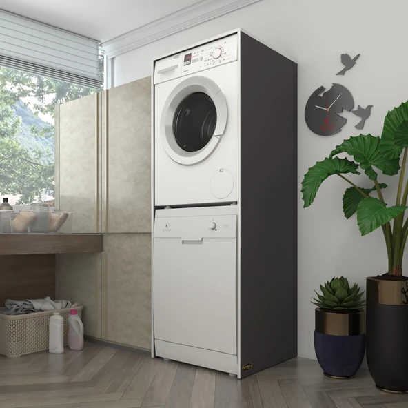 Kenzlife çamaşır-bulaşık makinesi dolabı borya gri 180*70*60 banyo kapaksız arkalıksız ürün görseli 1