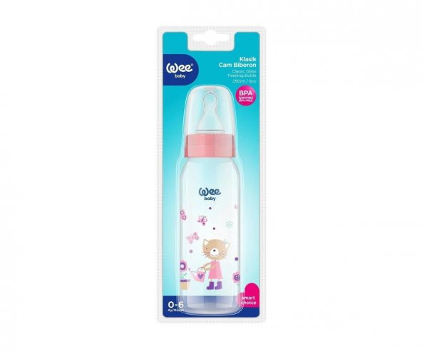 Wee Baby 876 Cam Biberon 250 ml - Pembe ürün görseli 1
