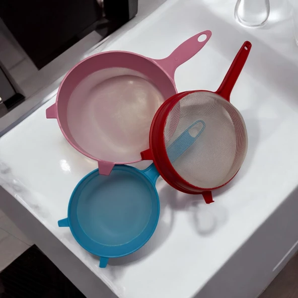 3 Aadet Katı ve Sıvı Gıdalar İçin Süzgeç,  Un, Süt ve Bakliyat Süzgeci ürün görseli 1